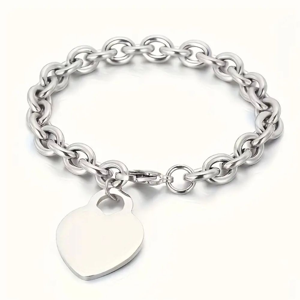 Women’s Heart Shaped Fashion Necklace Bracelet Set - Picture 2 of 5